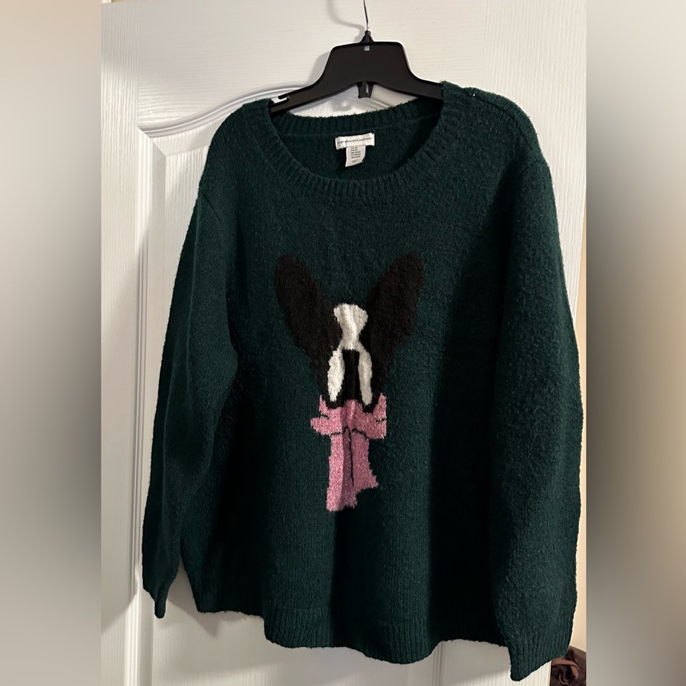 Green dog sweater, 2X